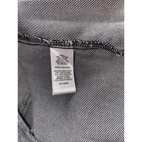 Express The Essential Shirt size Medium GUC Grey Black White Pinstripe Shirt - Picture 6 of 12